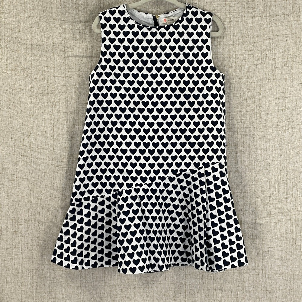 Crewcuts Girls Heart Print Sleeveless Drop Waist Dress‎ Size 5